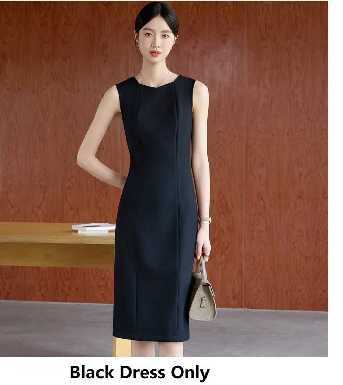 Formal Women Business Suits OL Styles Office Ladies Spring Autumn with Tops and Dress Career Interview Outfits Clothing Sets