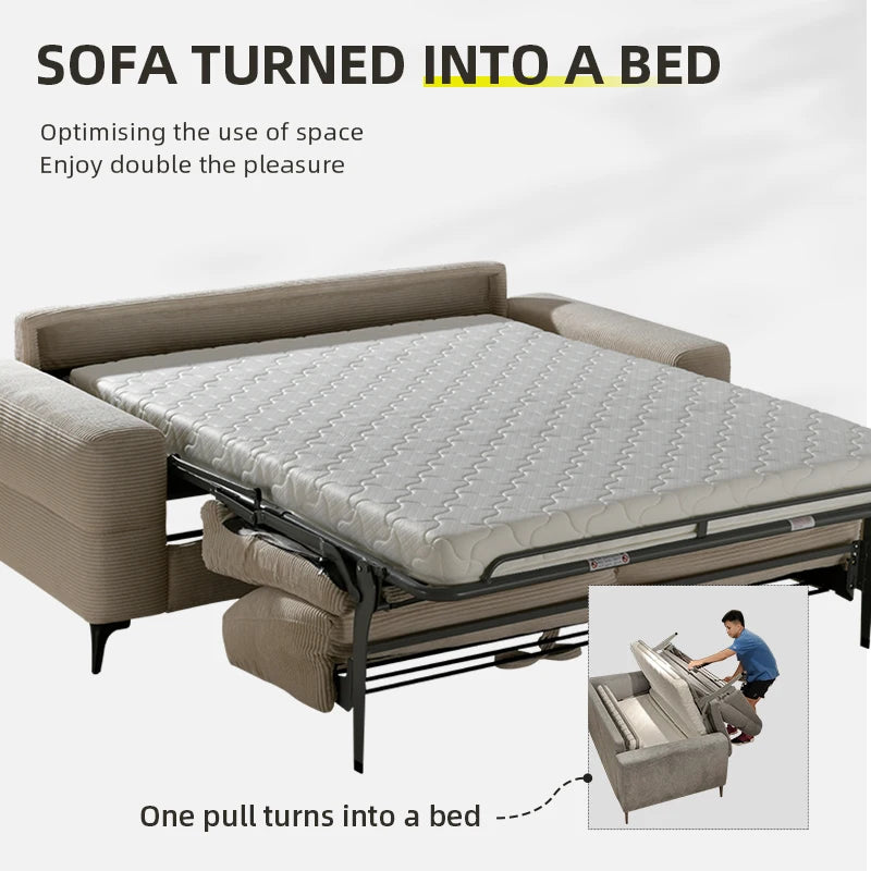 Modern 3-Seater Indoor Folding Sleeper Sofa Bed High Quality Hidden Convertible Mattress Furniture for Villas