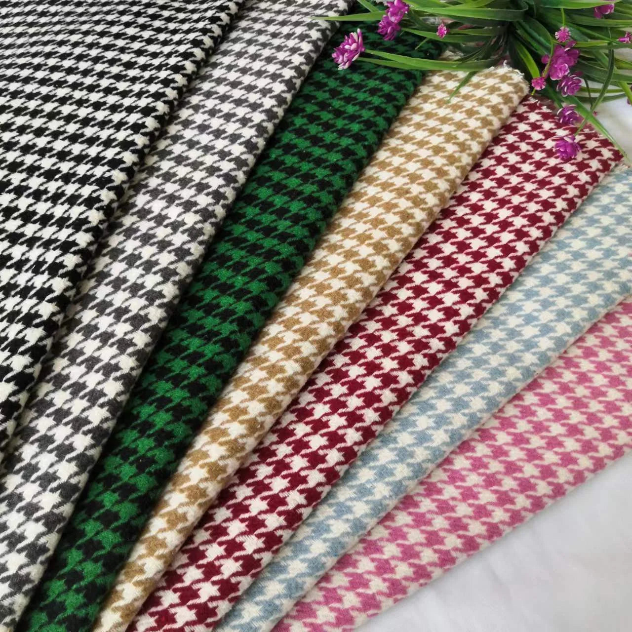 Classic Houndstooth Women Suits 2 Piece Jacket Pant Outfits High Quality Double Breasted Notch Lapel Female Clothing Costume