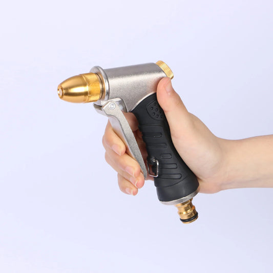 "Metal Nozzle Adjustable Garden Water Gun - Multi-Function Spray Gun for Plant Watering Car Washing Pet Shower Outdoor Cleaning