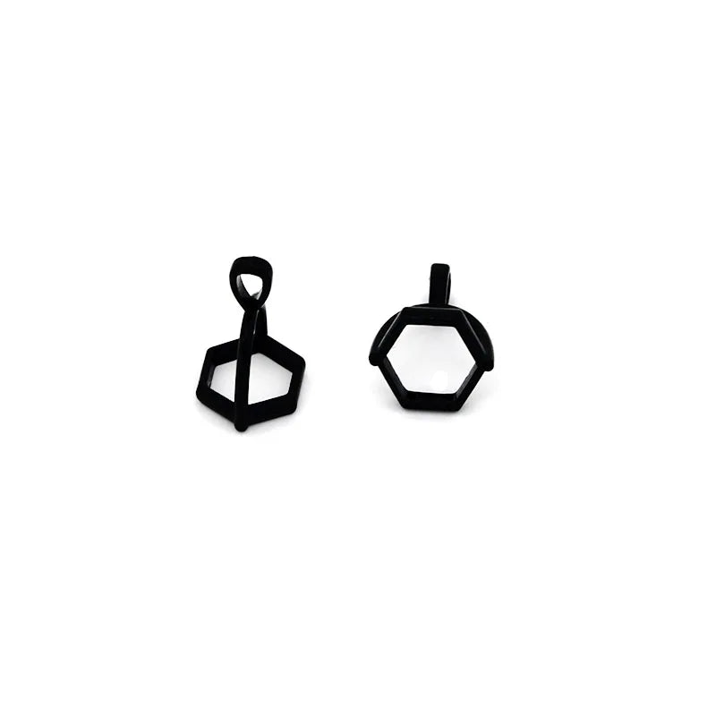 20Pcs Hexagonal Gemstone Cap Natural Stone Crystal Pillar Pendant Caps For Jewelry Making Pendant Necklace Connectors Clasp DIY