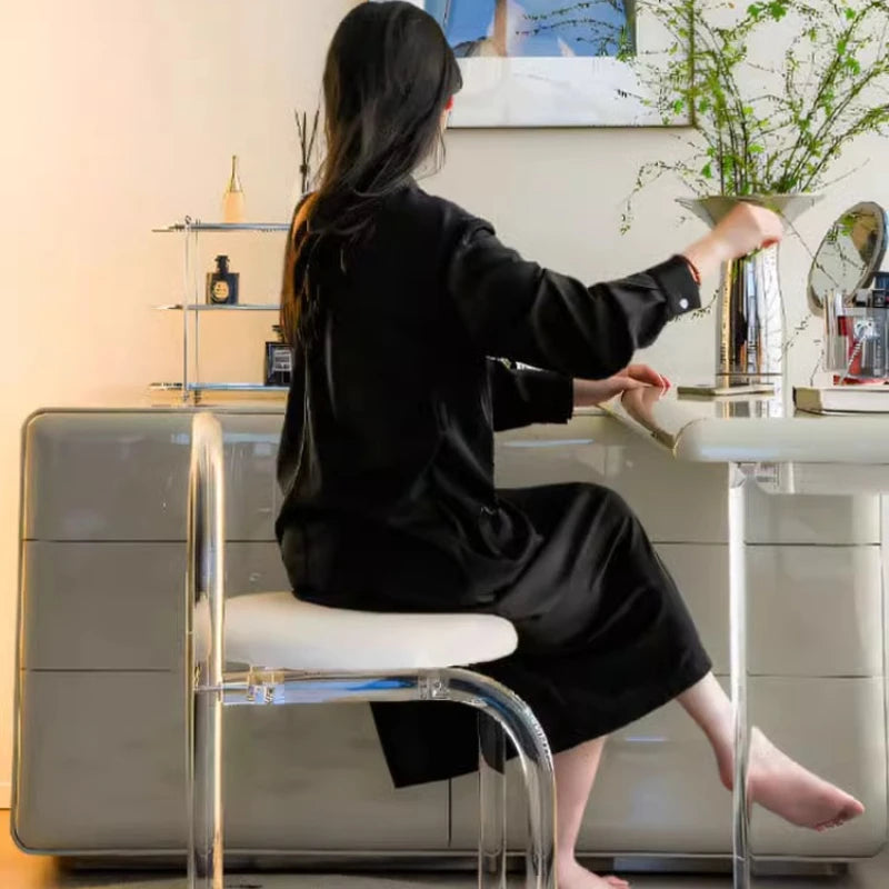 Nordic Luxury Modern Nordic Bedroom Originality Vanity Stools Cream Style Home Backrest Famous Transparent Dressing Furniture