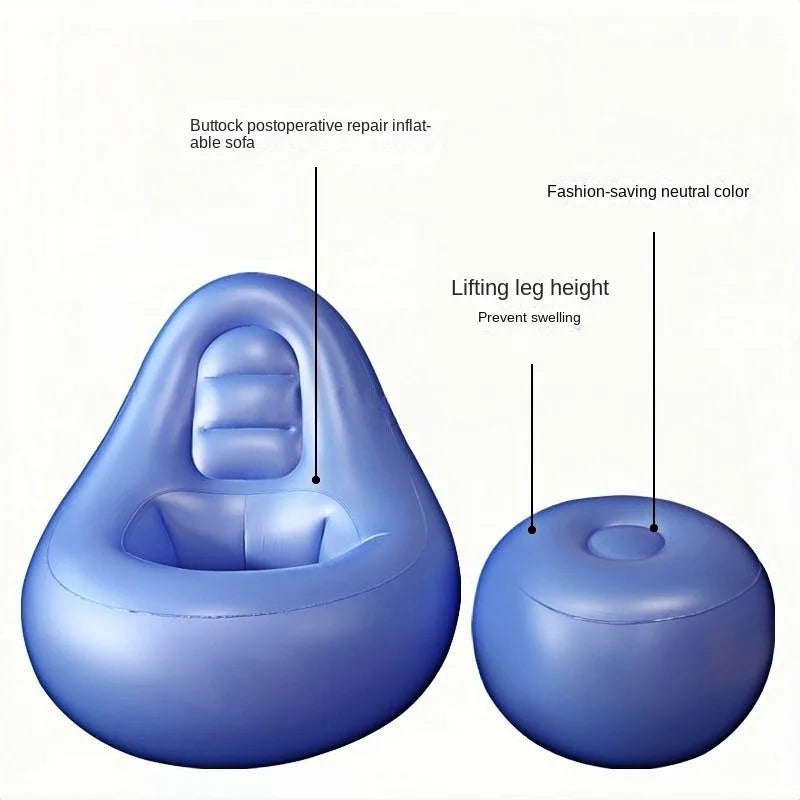 Bbl Inflatable Sofa for Repairing Hemorrhoids After Surgery, Portable Pvc Air Lounge Chair for Home Use, Sofa/Footrest