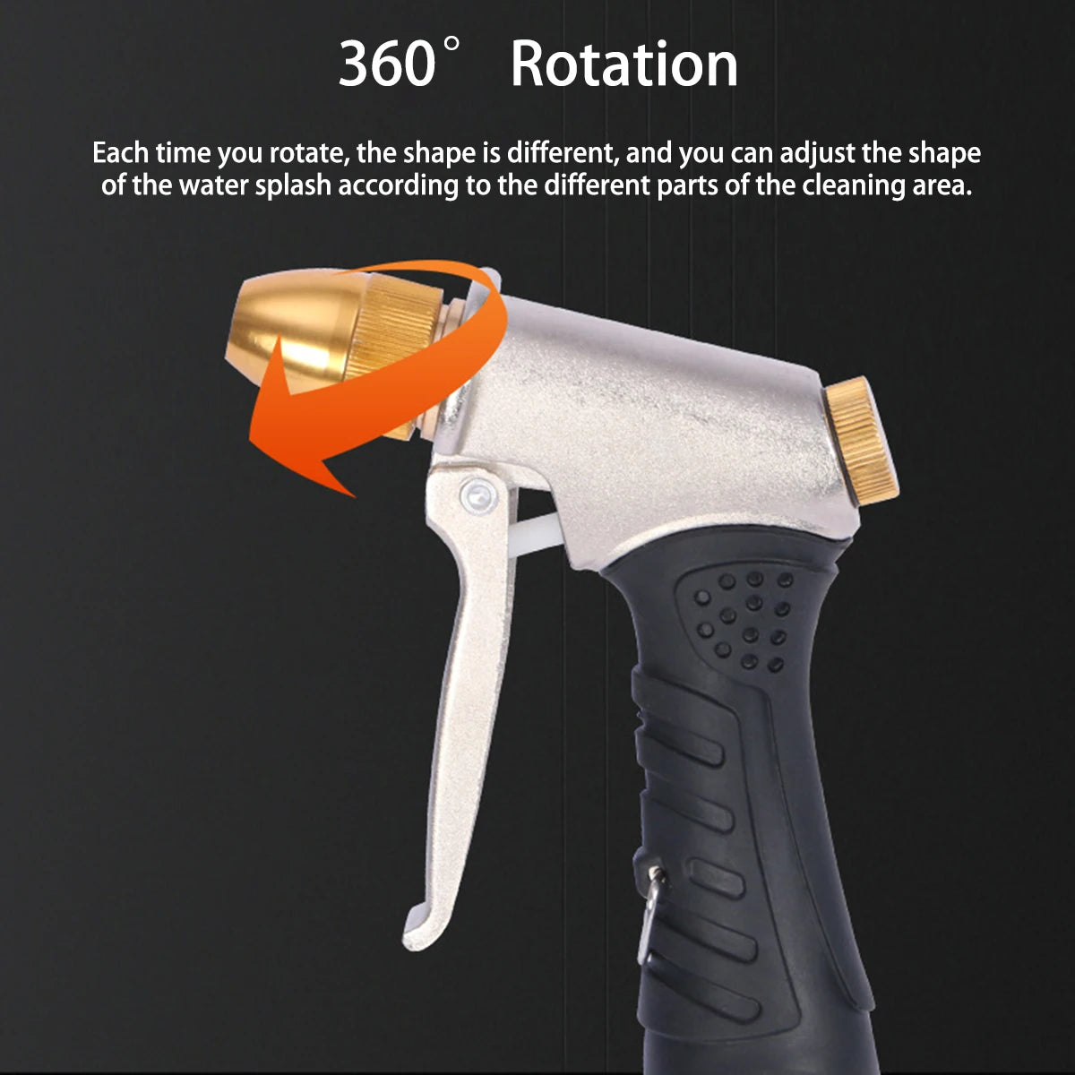 "Metal Nozzle Adjustable Garden Water Gun - Multi-Function Spray Gun for Plant Watering Car Washing Pet Shower Outdoor Cleaning