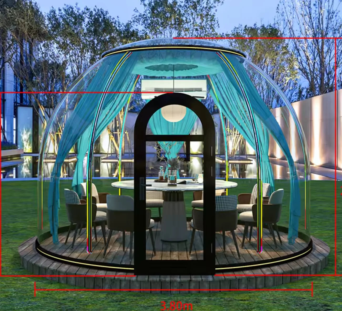 Resort starry sky house panoramic beautiful camping transparent camping tent dome house