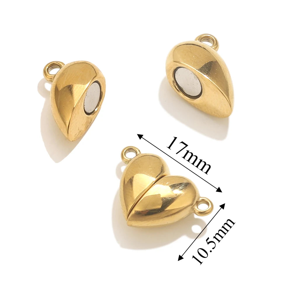 2pcs Stainless Steel Rose Flower Magnetic Connectors Clasps Magnet Charms End Cap for DIY Jewelry Making Bracelet Necklace Parts