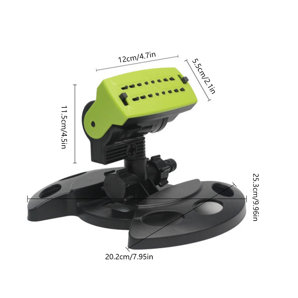 Mini Oscillating Sprinkler Adjustable Automatic Garden Sprinkler 16 Holes Rotating Lawn Sprinkler for Outdoor Yard Garden