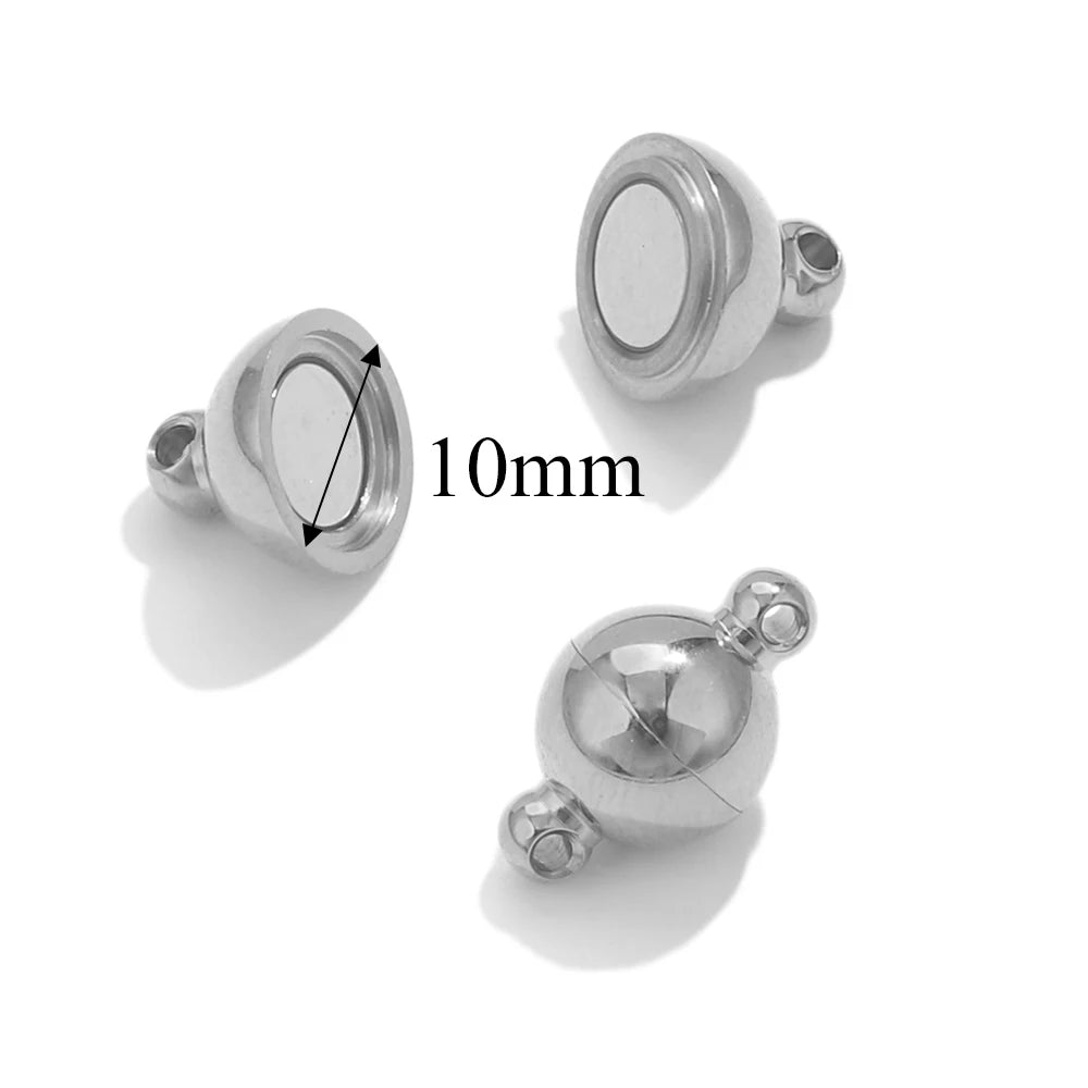 2pcs Stainless Steel Rose Flower Magnetic Connectors Clasps Magnet Charms End Cap for DIY Jewelry Making Bracelet Necklace Parts