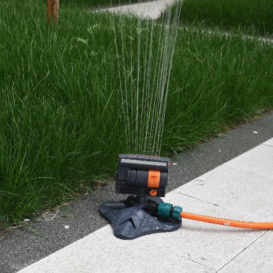 16-Nozzle Oscillating Sprinkler Adjustable 360° for Lawn/Yard - Water-Saving Garden Sprinkler with Mini Turbine Spray
