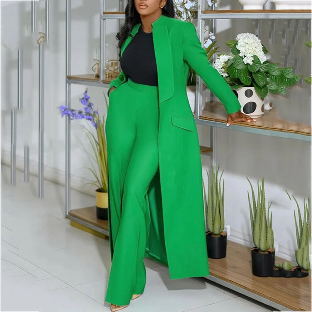 Elegant Women's Suit Coat Two Piece Shawl Lapel Slim Fit Outfit Business Casual High Quality Office Lady Formal Set 2 Piece