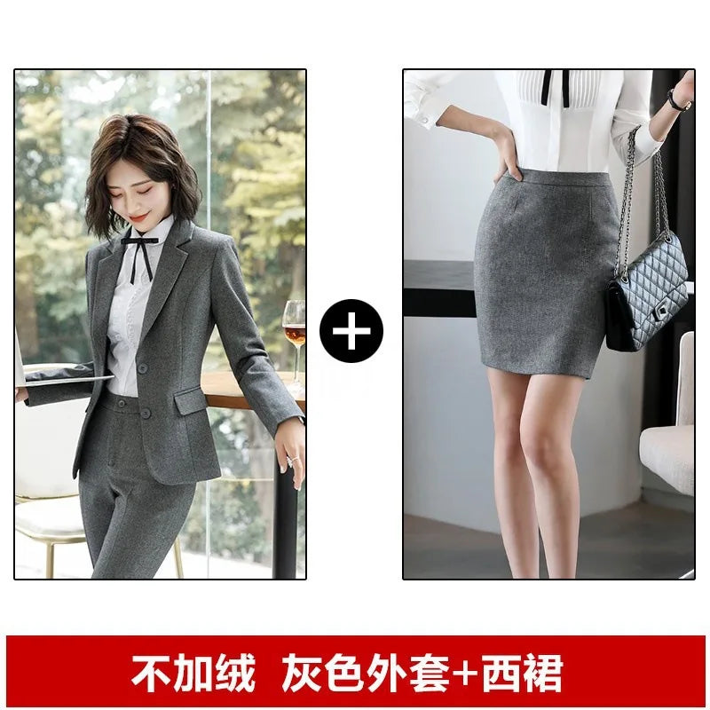 929 Autumn Professional Women's Suit Set Elegant Business Formal Interview Outfit Hotel Manager Workwear Uniform