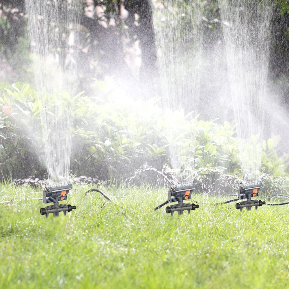 Mini Oscillating Sprinkler Adjustable Automatic Garden Sprinkler 16 Holes Rotating Lawn Sprinkler for Outdoor Yard Garden