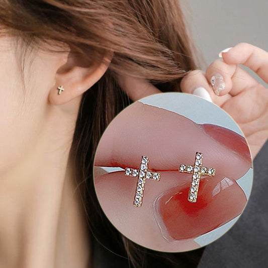 2024 New Fashion Stainless Steel Cross Earrings Product Temperament