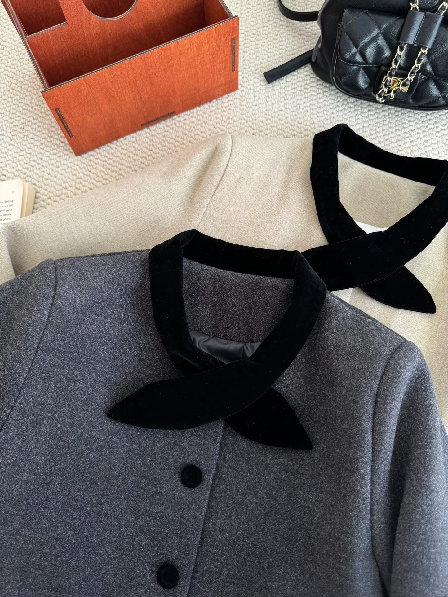 Korean Tweed & Down Skirt Set 2024 Winter Women's Two-Piece Outfit Bow Detail Rich Girl Aesthetic Dress Suit Y2k High Quality