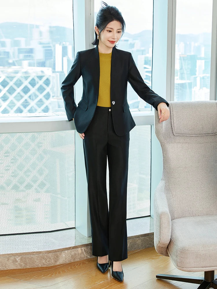 NAVIU Women's Sets Apricot Black Fashion For Women Pants 2 Piece Suits Outfits 2024 Formal Blazer Suit Pants Office Korean Style