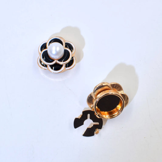 2Colors Enamel Rose Flower Button Covers for Women Shirt Blouses Dress Sleeves Cufflinks Sewing DIY Craft Decor Embellishment