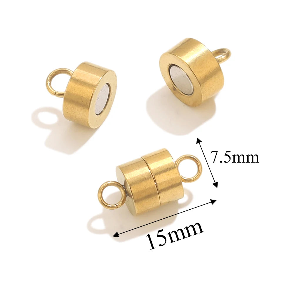 2pcs Stainless Steel Rose Flower Magnetic Connectors Clasps Magnet Charms End Cap for DIY Jewelry Making Bracelet Necklace Parts
