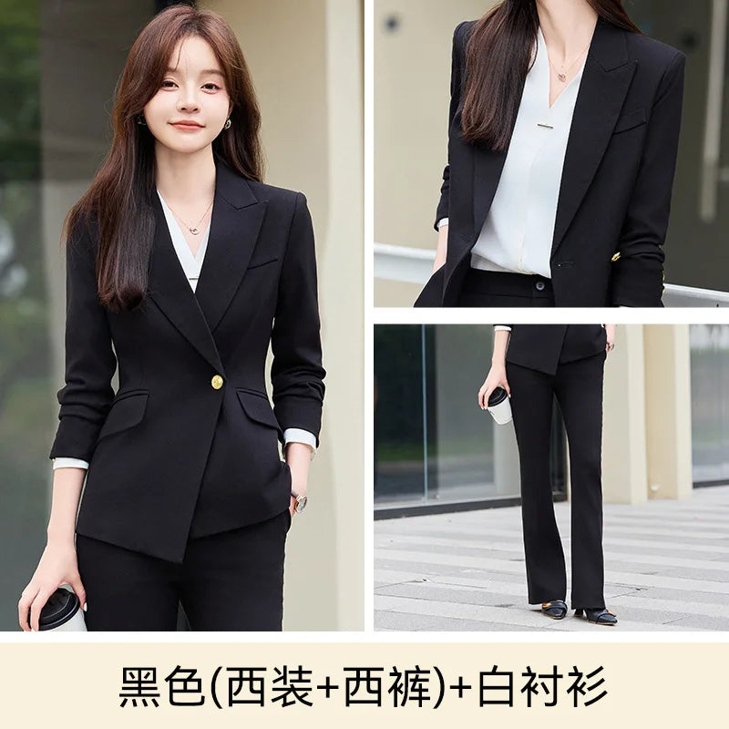 Khaki Suit for Women2024New Style Elegant Goddess Commuting Workwear Business Manager Professional Formal Wear