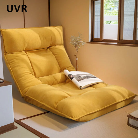UVR Folding Lazy Sofa Living Room Leisure Backrest Stool Single Tatami Adjustable Balcony Window Reading Chair Furniture