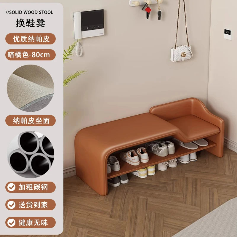 Italian light luxury shoe change stool household door shoe stool entrance entrance parent-child bench bedroom rest stool living