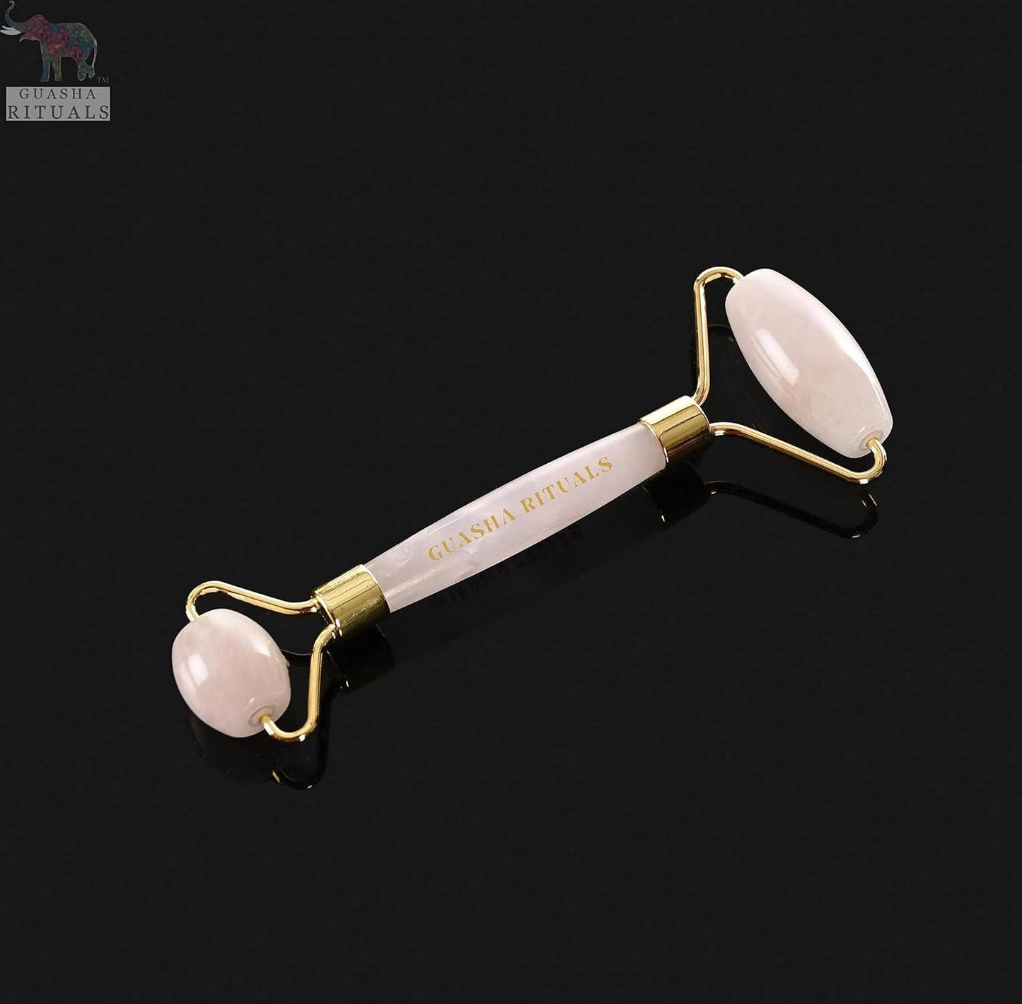 Natural Certified Rose Quartz Facial Roller and Gua Sha Set for Spa