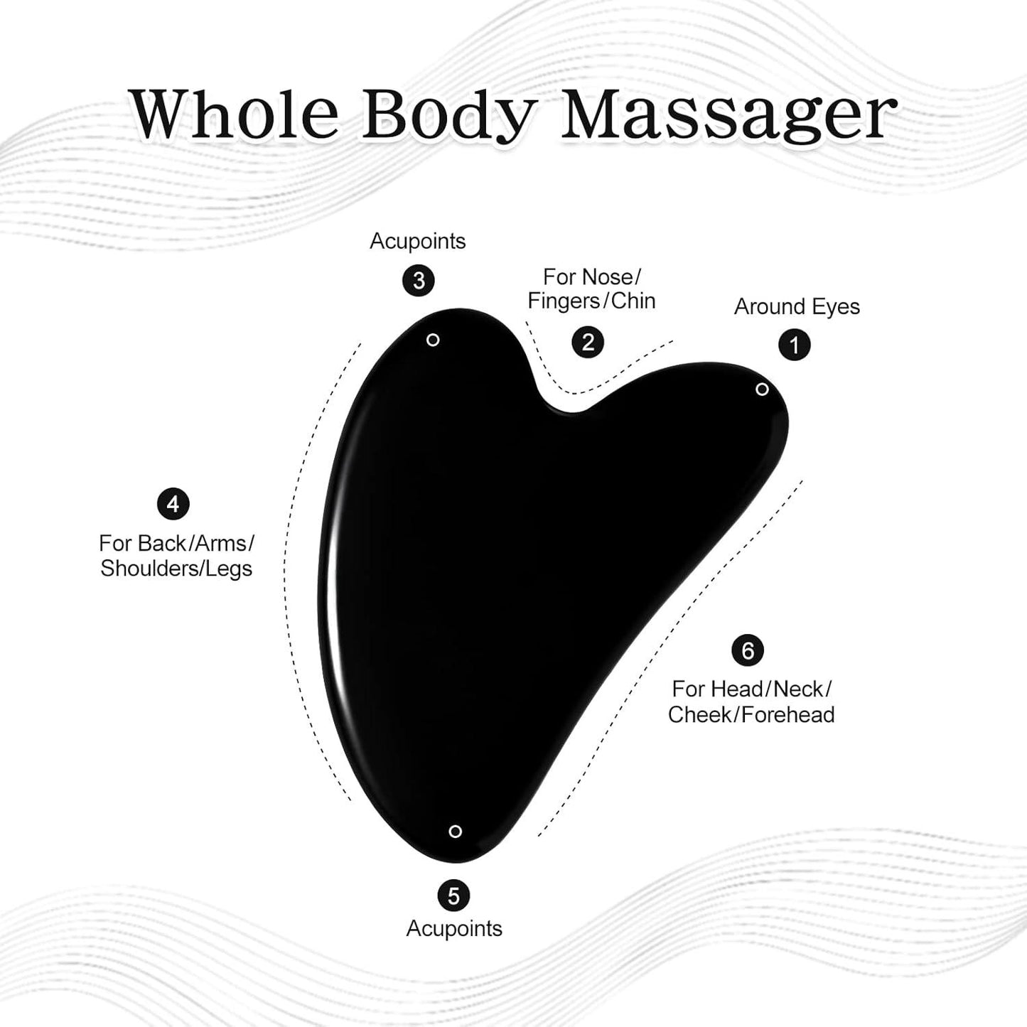 Sahaj Hast Black Gua Sha Facial Tool – Premium Jade Stone for Skincare
