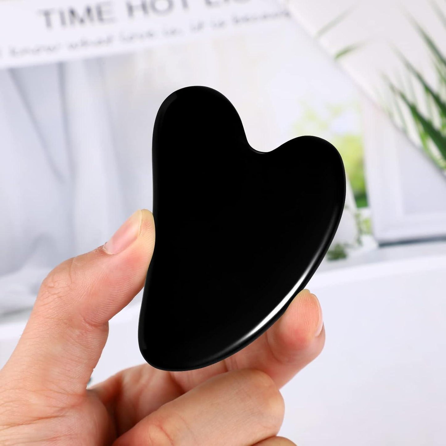 Sahaj Hast Black Gua Sha Facial Tool – Premium Jade Stone for Skincare