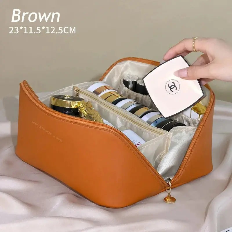 Makeup Organizer Female Toiletry Kit Bag Make Up Case Storage Pouch PU Lady Box, Cosmetic Bag, Organizer Bag For Travel Zip ﻿