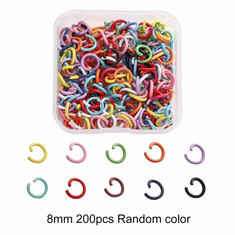 Colored DIY Jewelry Accessories Set Bead Keychain Open Jump Rings Lobster Clasp Hook Small Screw Eye Pins for DIY Jewelry Making