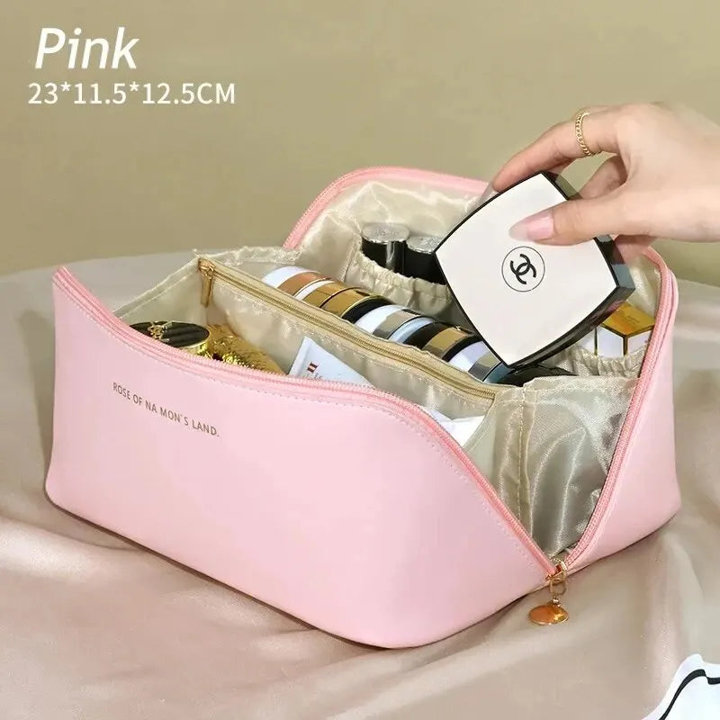 Makeup Organizer Female Toiletry Kit Bag Make Up Case Storage Pouch PU Lady Box, Cosmetic Bag, Organizer Bag For Travel Zip ﻿