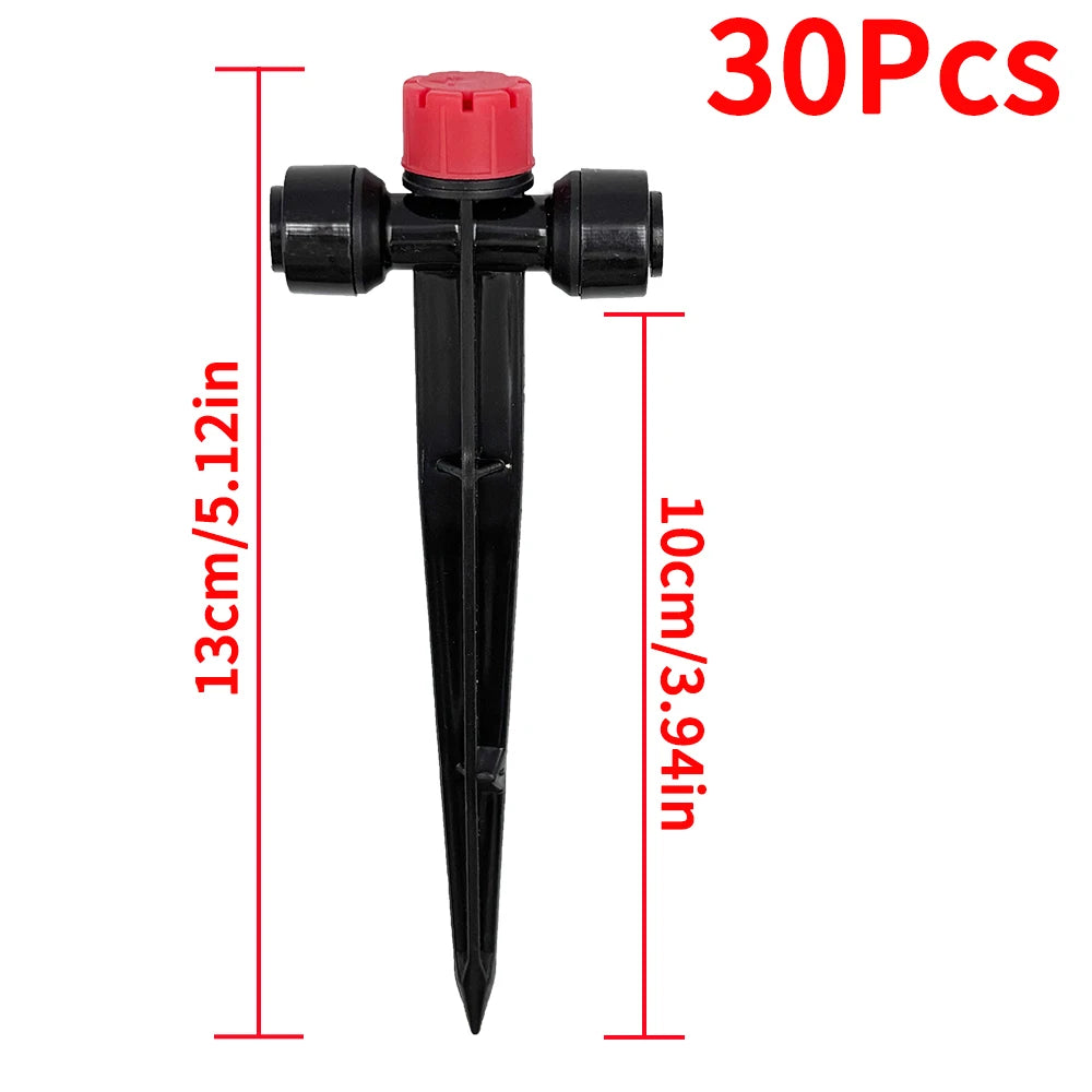 Push-to-Fit Drip Irrigation Emitters for 1/4" Drip Irrigation Tubing, Adjustable 360 Degree Water Flow Drippers Sprayer