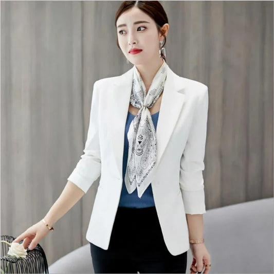 New Women's Blazer Red Long Sleeve Blazers Pockets Jackets Coat Slim Office Lady Jacket Female Tops Suit Blazer Femme Jackets
