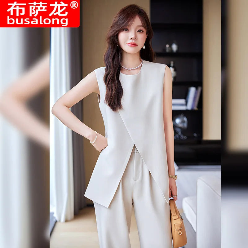 Elegant and Chic Two-Piece Summer Outfit for Women2024Spring Summer New High-End Internet Celebrity Street Style Autumn Fashiona