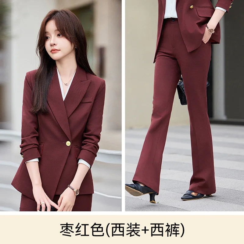 Khaki Suit for Women2024New Style Elegant Goddess Commuting Workwear Business Manager Professional Formal Wear