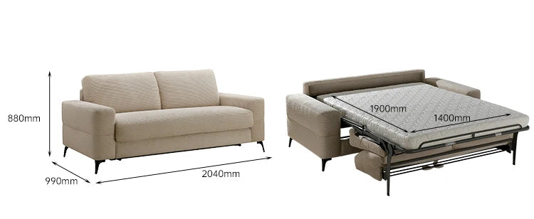 Modern 3-Seater Indoor Folding Sleeper Sofa Bed High Quality Hidden Convertible Mattress Furniture for Villas