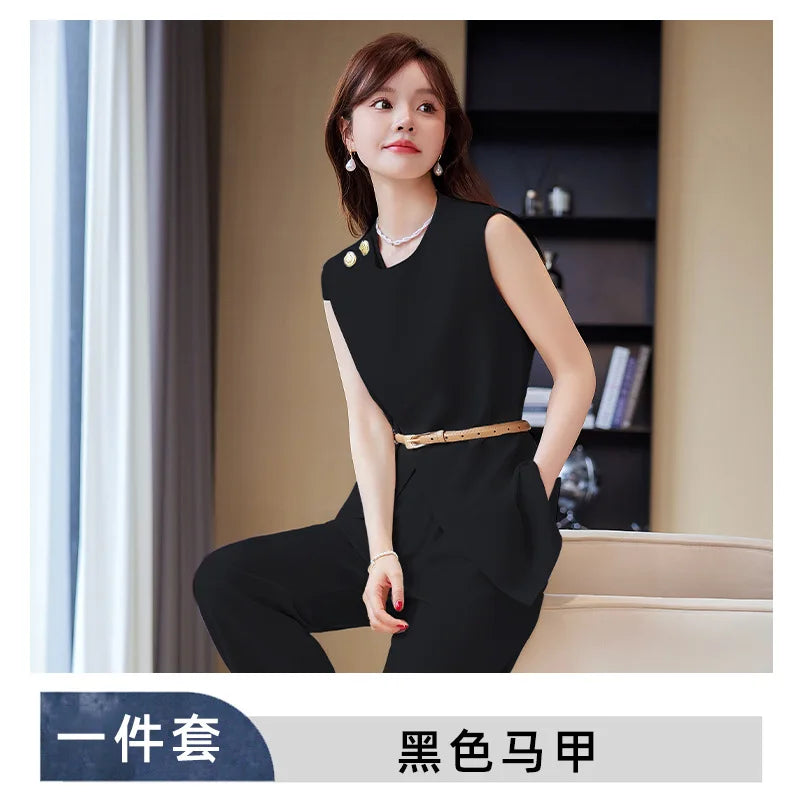 Elegant and Chic Two-Piece Summer Outfit for Women2024Spring Summer New High-End Internet Celebrity Street Style Autumn Fashiona