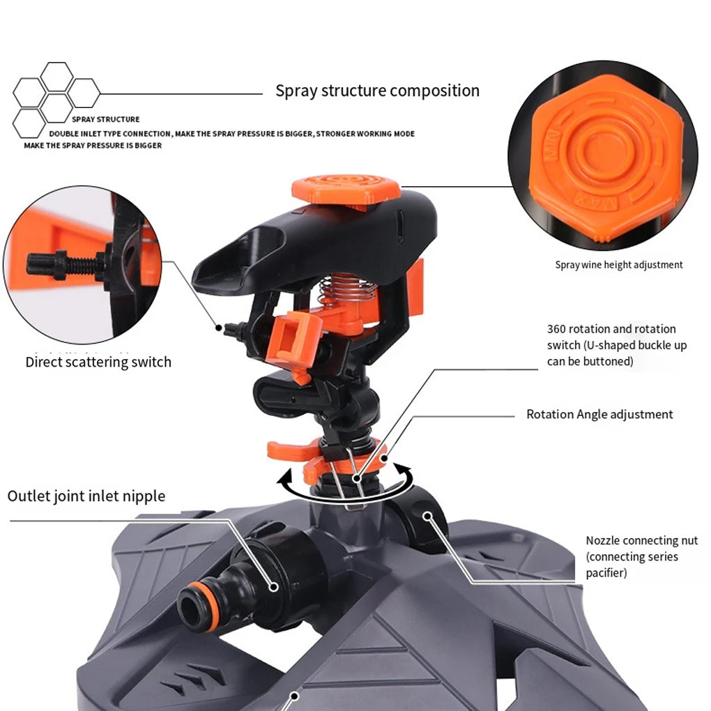 Orange 360 Irrigation Automatic Orange Automatic Rotating Made Easy Efficient Lawn 360 Water Sprayer New Garden 360