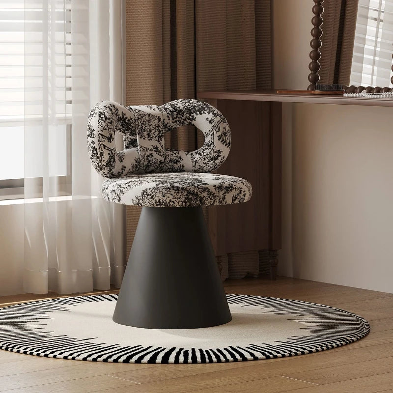 Middle Ancient Style Rotatable Bedroom Dressing Stool, Internet Famous Dressing Chair,Dressing Table, Bow Shaped Vanity Stools