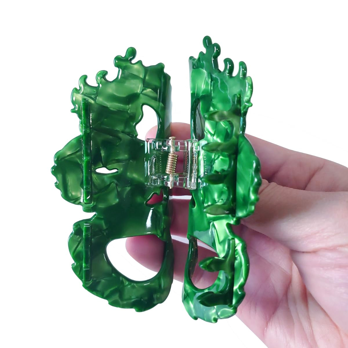 Dragon Hair Clip,Acetate Hair Claw,Small Hair Clips for Women,Green