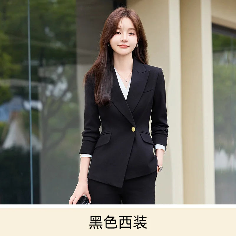 Khaki Suit for Women2024New Style Elegant Goddess Commuting Workwear Business Manager Professional Formal Wear