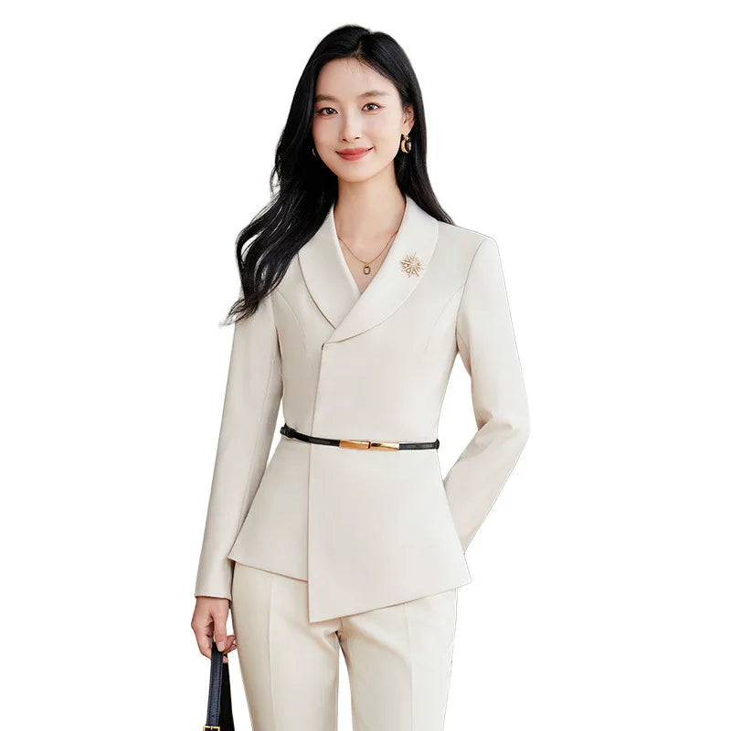 Work Clothes Business Temperament Women's Spring and Autumn Formal Wear Hotel Manager Front Desk Jewelry Shop Workwear Business