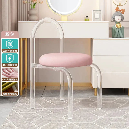 Nordic Luxury Modern Nordic Bedroom Originality Vanity Stools Cream Style Home Backrest Famous Transparent Dressing Furniture