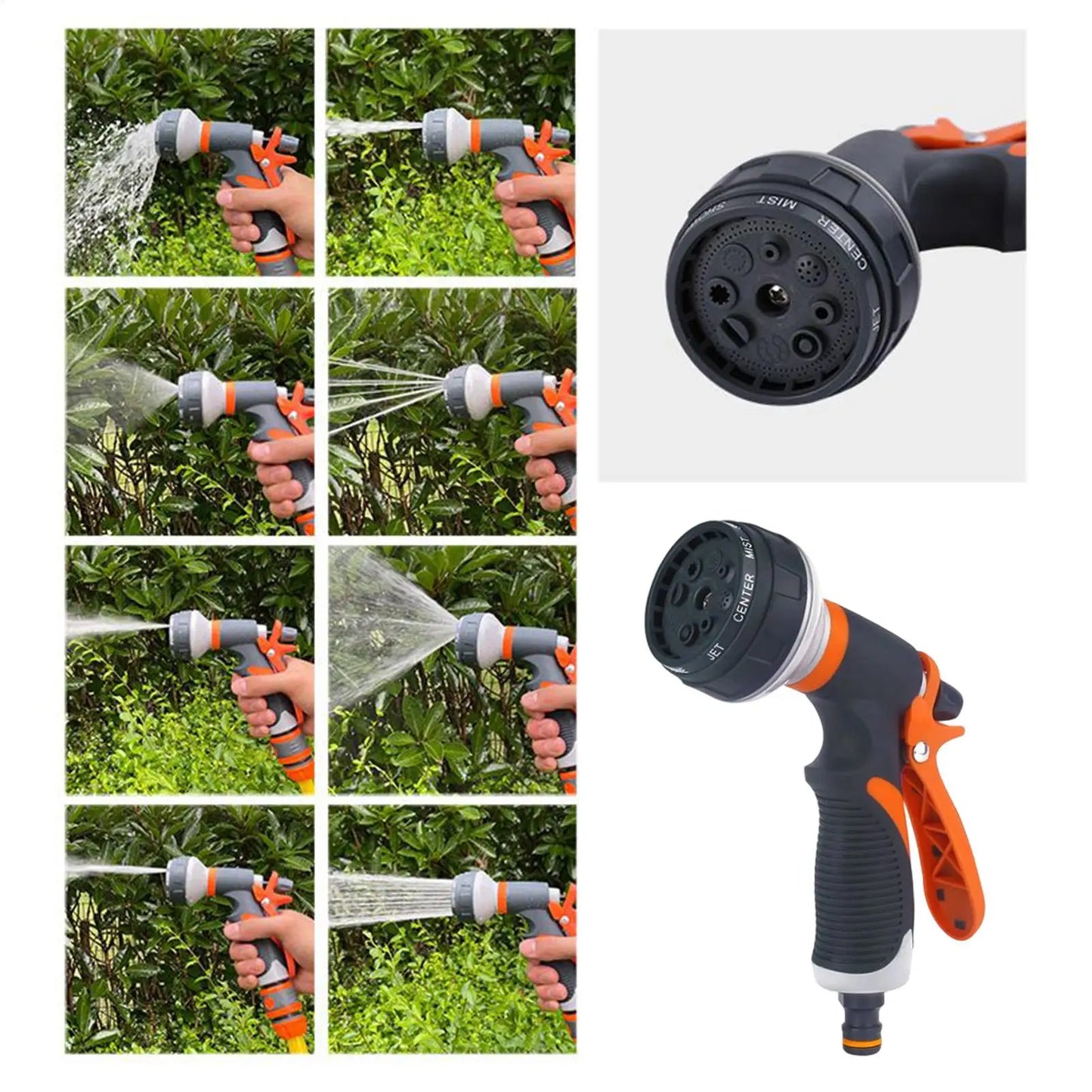 Garden Hose Nozzle Nozzle For Hose Outdoor 8 Adjustable Spray Patterns High Pressure Irrigation Attachment Head For Car Wash