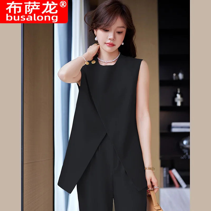 Elegant and Chic Two-Piece Summer Outfit for Women2024Spring Summer New High-End Internet Celebrity Street Style Autumn Fashiona