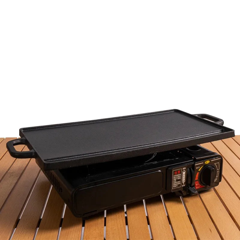 Outdoor Camping Barbecue Plate Korean Barbecue Plate Double-sided Teppanyaki Fried Steak Gas Induction Cooker Baking Tray