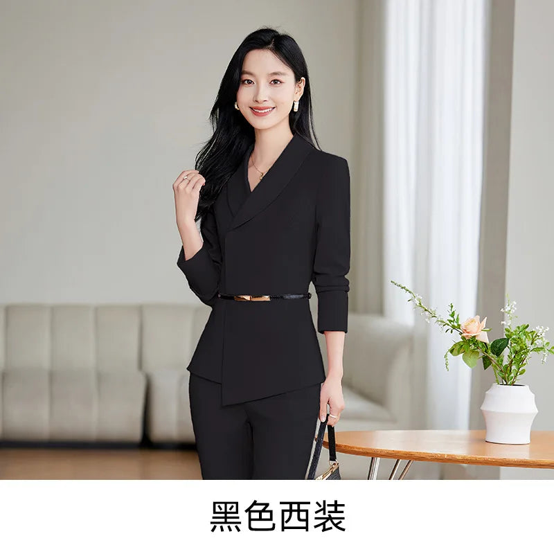 Work Clothes Business Temperament Women's Spring and Autumn Formal Wear Hotel Manager Front Desk Jewelry Shop Workwear Business