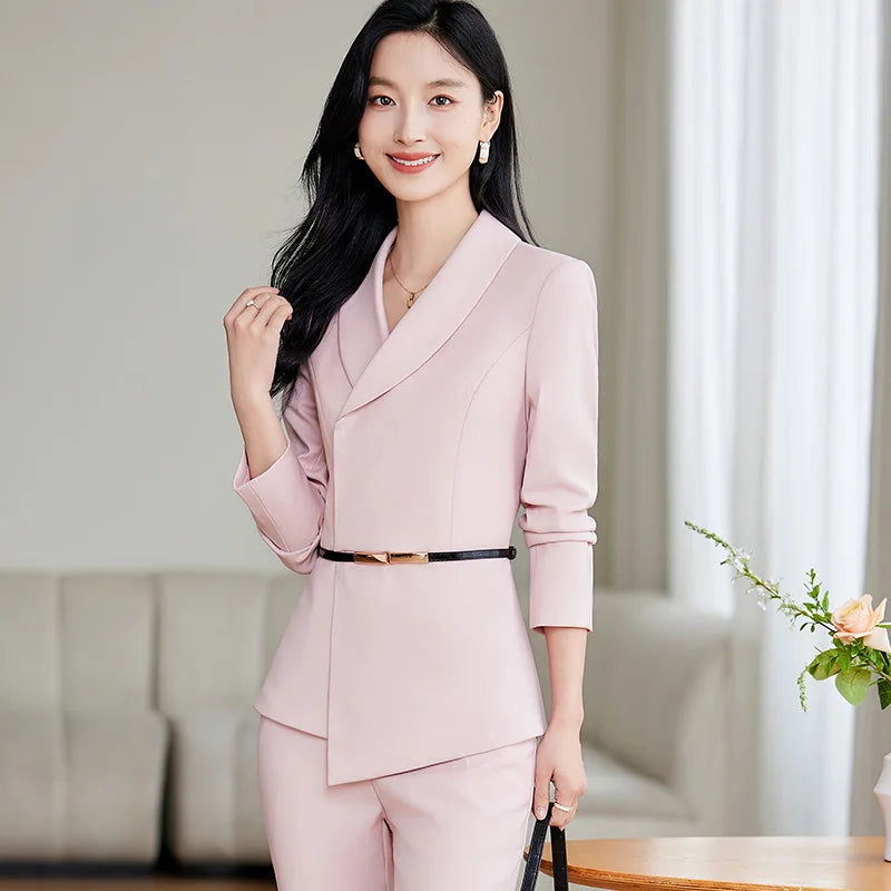 Work Clothes Business Temperament Women's Spring and Autumn Formal Wear Hotel Manager Front Desk Jewelry Shop Workwear Business