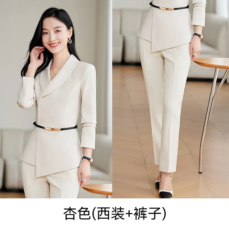 Work Clothes Business Temperament Women's Spring and Autumn Formal Wear Hotel Manager Front Desk Jewelry Shop Workwear Business
