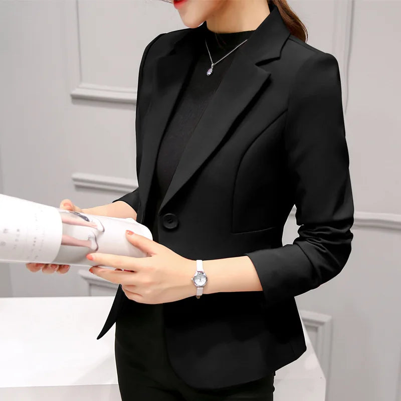 Elegant Business Lady Blazers Jacket 2025 Women Work Blazer Female Casual Coat Formal Blazers Office Work Suit Pockets Jackets