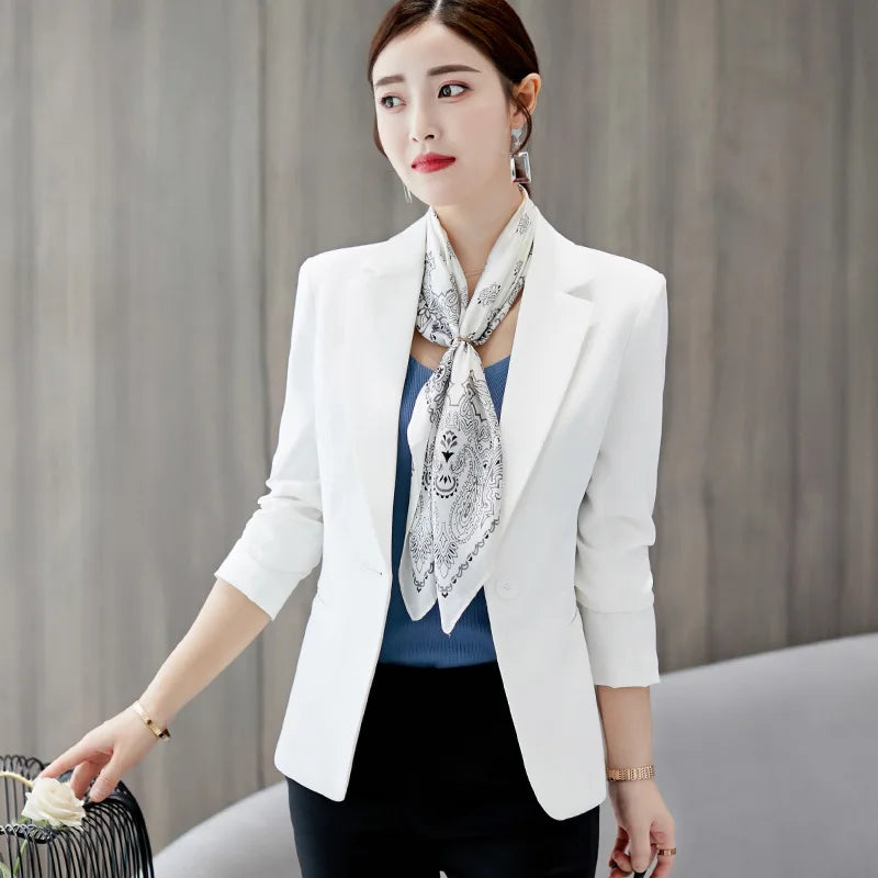 Elegant Business Lady Blazers Jacket 2025 Women Work Blazer Female Casual Coat Formal Blazers Office Work Suit Pockets Jackets